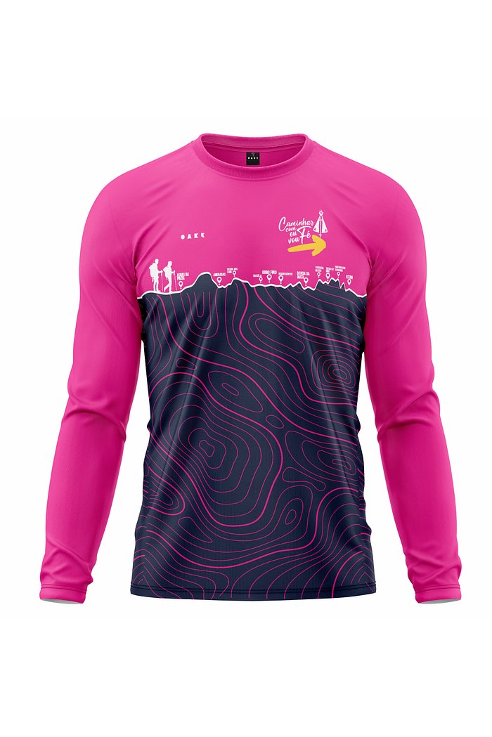 Camiseta Peregrino Caminhos - Rosa e Azul