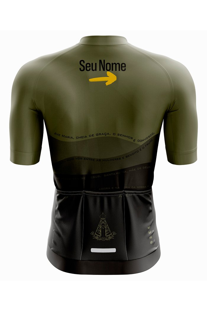 Camisa de Ciclismo Pro - Orações Ave Maria - Verde Militar