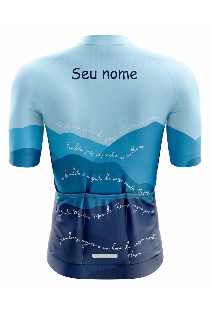 Camisa Ciclismo PRO Orações - Ave Maria Azul