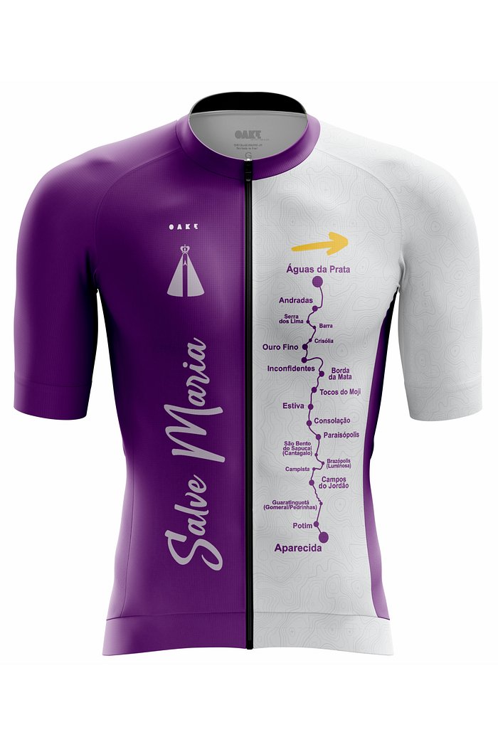 Camisa Ciclismo PRO - Salve Maria - Roxa e Cinza