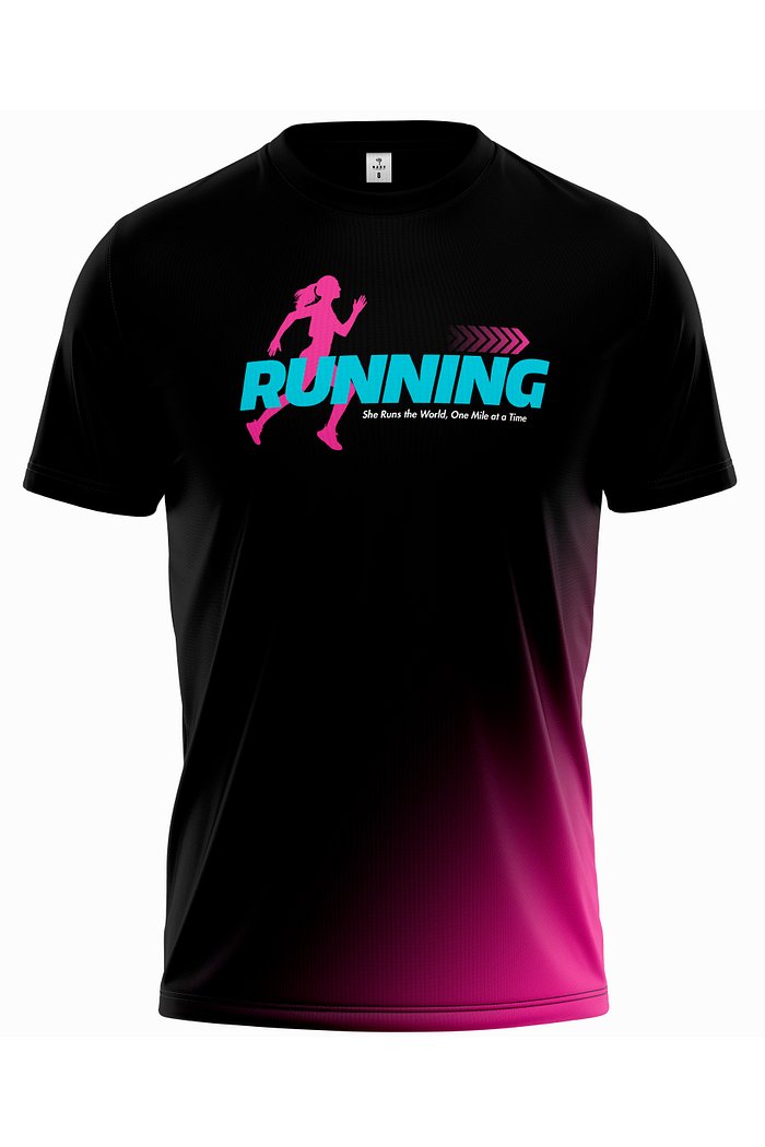 Camiseta de Corrida Modelo Feminina Running - Preta