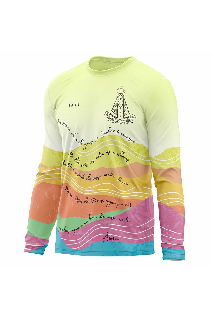 Camiseta Peregrino Orações Ave Maria - Verde
