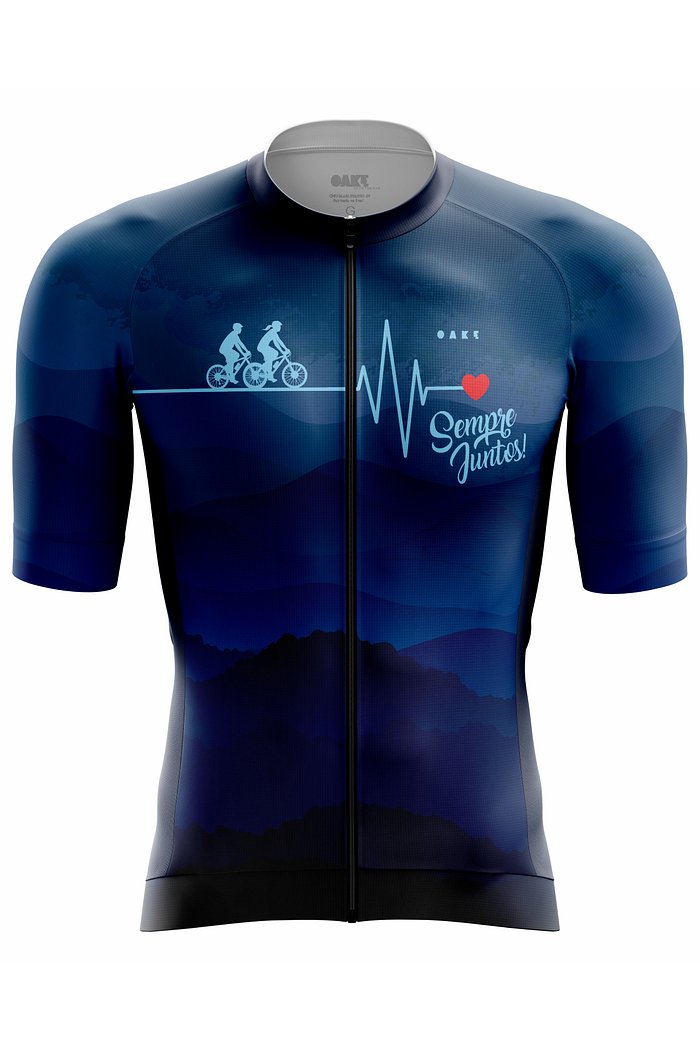 Camisa de Ciclismo Sempre Juntos Coração - Azul