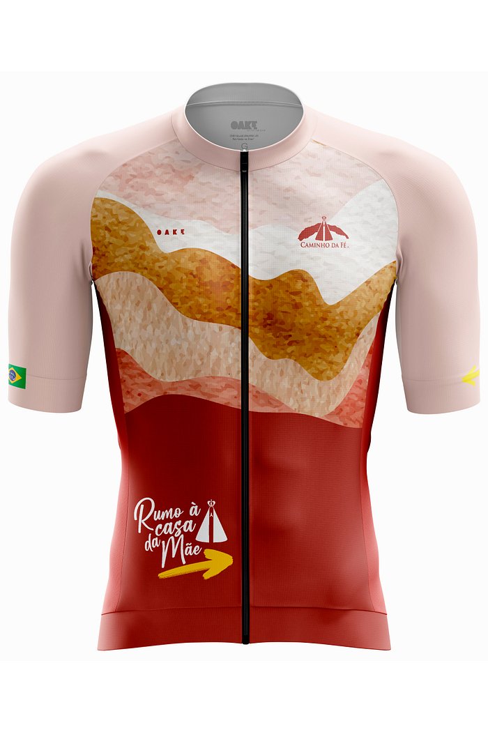 camisa de ciclismo com o tema montanhas de minas para o caminho da fé imagem frontal