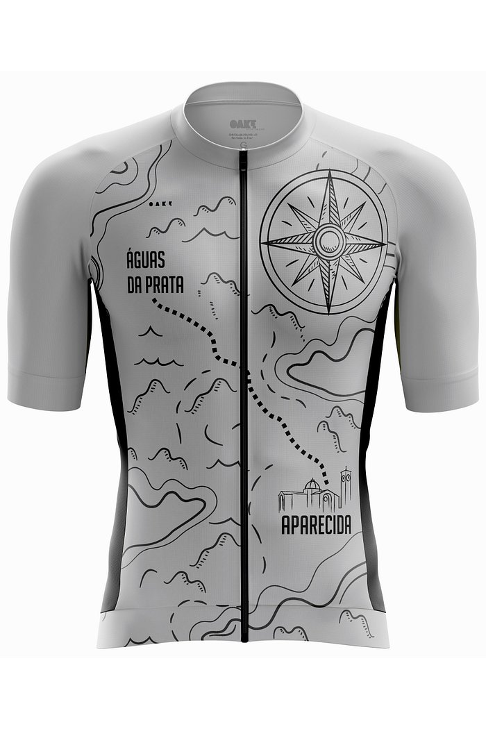 Camisa de Ciclismo Pro Rosas dos Ventos - Cinza Claro