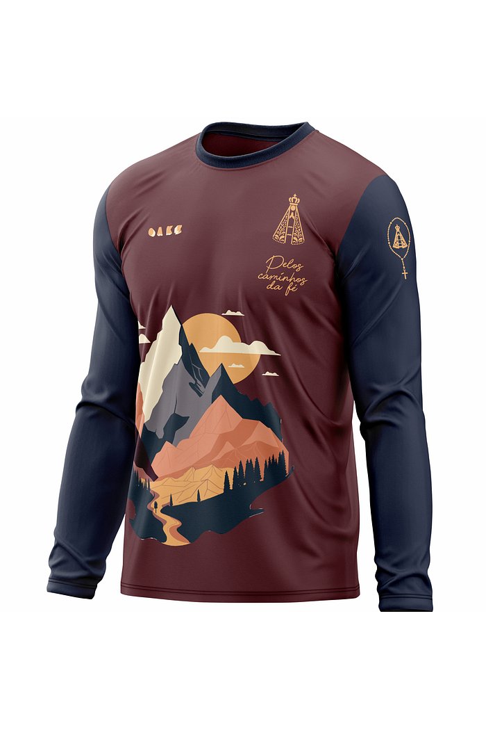 Camiseta Peregrino Pelos Caminhos da Fé - Bordô