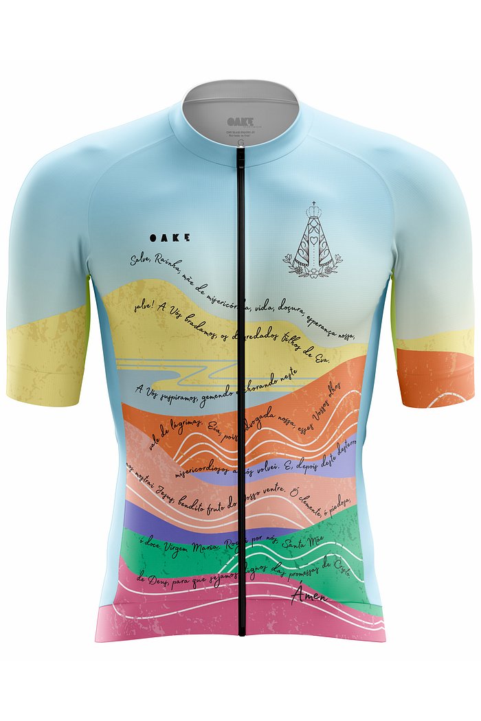 Camisa Ciclismo PRO Orações - Salve Rainha Azul