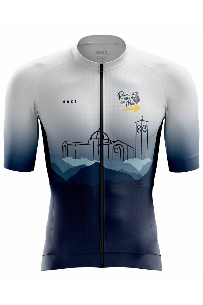 Camisa Ciclismo PRO - A Fé Sob Montanhas - Cinza