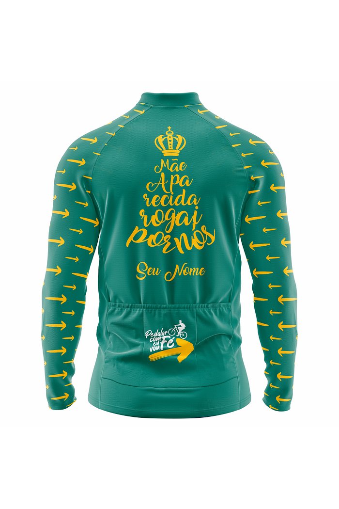 Camisa Ciclismo Pedalar com Fé Eu Vou - Verde