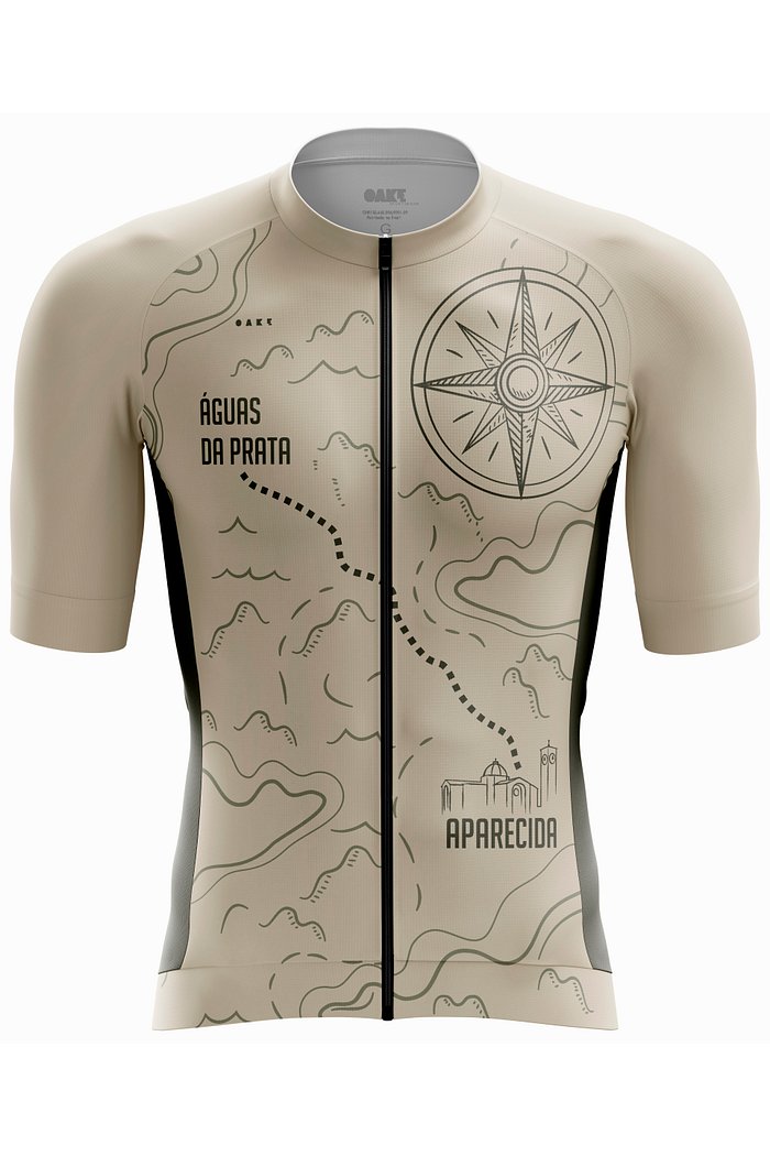 Camisa de Ciclismo Pro Rosas dos Ventos - Bege