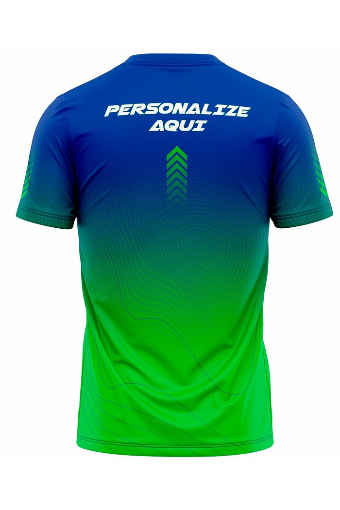 Camiseta de Corrida Modelo Running - Azul e Verde
