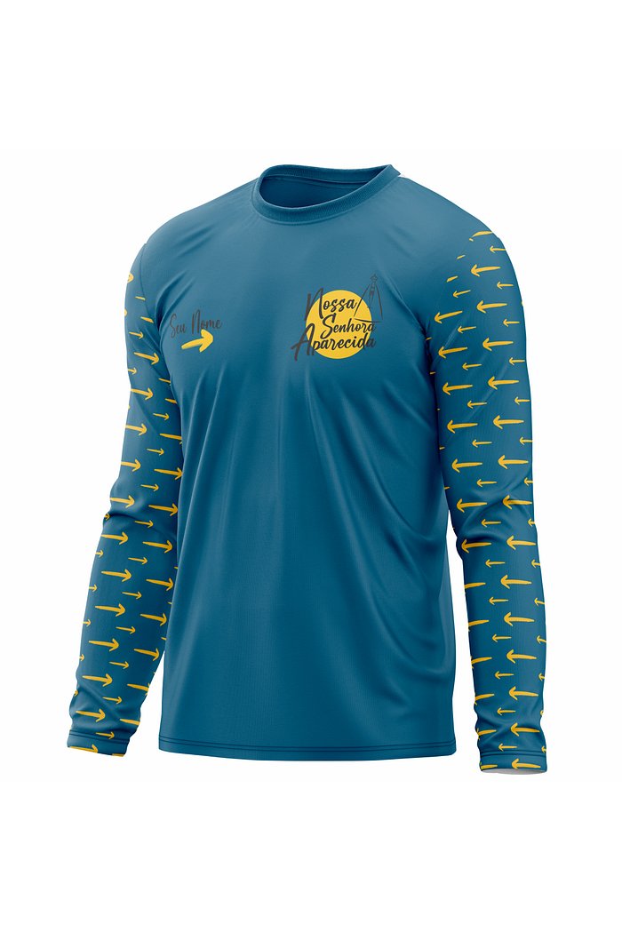Camiseta Peregrino Setas Amarelas - Azul