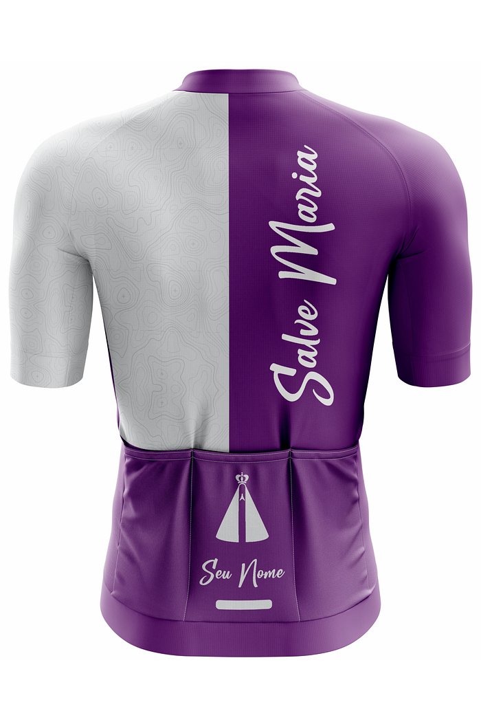 Camisa Ciclismo PRO - Salve Maria - Roxa e Cinza