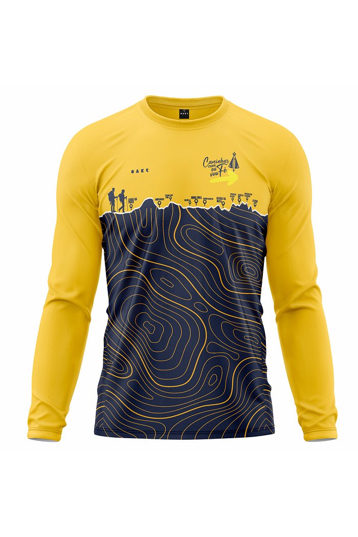 Camiseta Peregrino Caminhos - Amarela e Azul