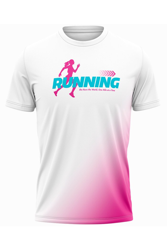 Camiseta de Corrida Modelo Feminina Running - Branca