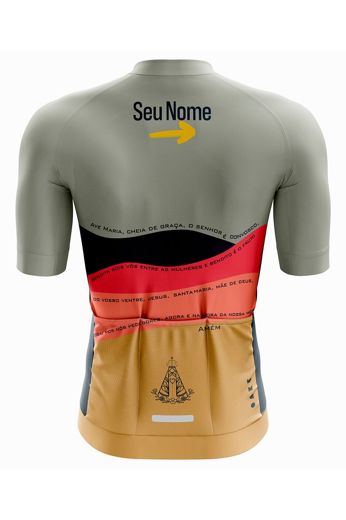 Camisa Ciclismo PRO Orações - Ave Maria Verde Oliva (2026)