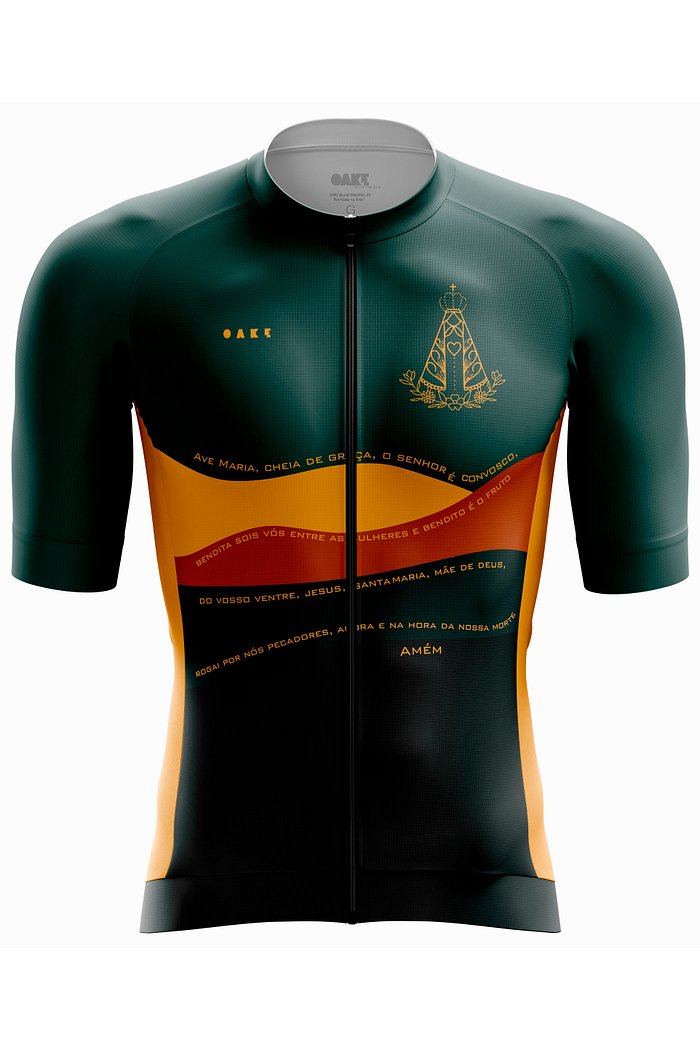 Camisa Ciclismo PRO Orações - Ave Maria Verde Escuro (2026)