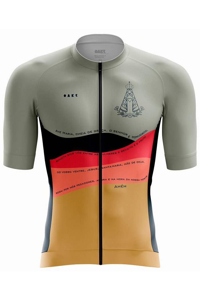 Camisa Ciclismo PRO Orações - Ave Maria Verde Oliva (2026)