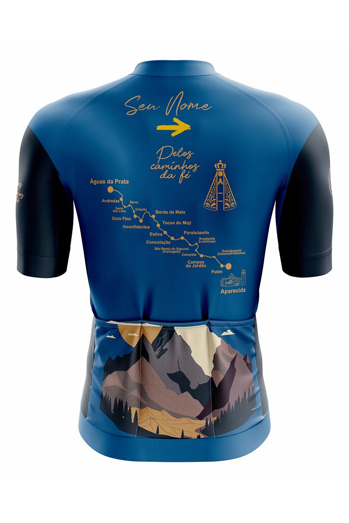 Camisa Ciclismo Modelo Pro - Pelos Caminhos Da Fé - Azul