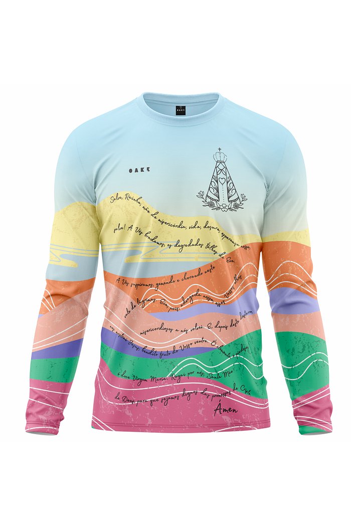 Camiseta Peregrino Orações Salve Rainha - Azul