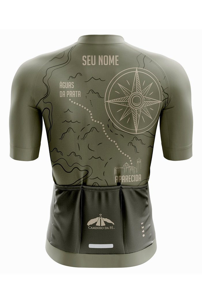 Camisa de Ciclismo Pro Rosas dos Ventos - Verde Oliva