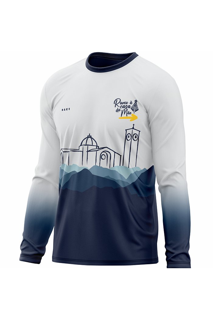 Camiseta Peregrino A Fé Sobe Montanhas - Cinza