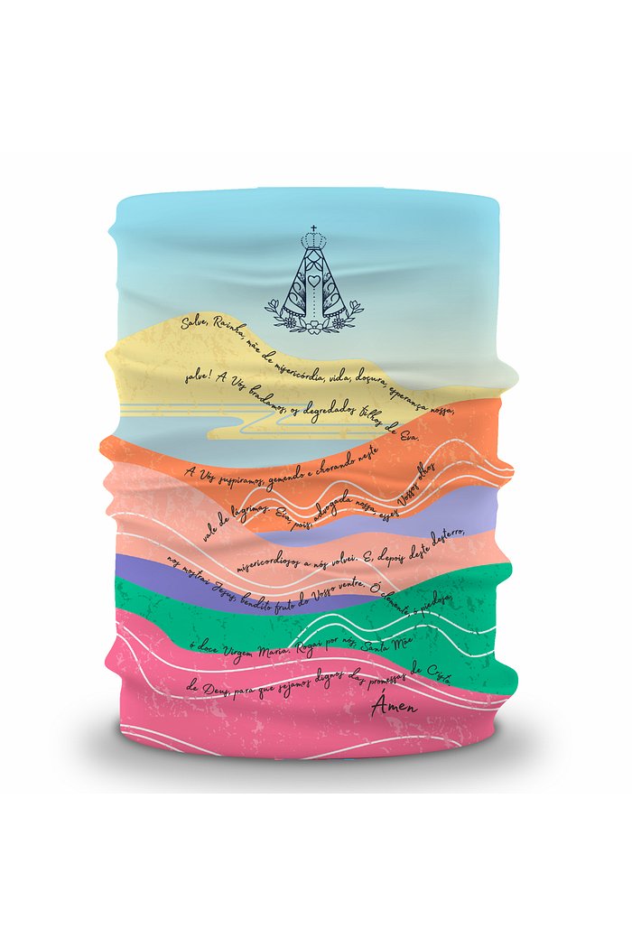 Bandana Tubular Orações Salve Rainha - Azul
