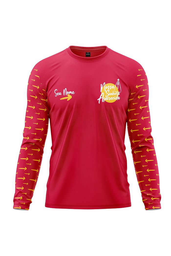 Camiseta Peregrino Setas Amarelas - Vermelha