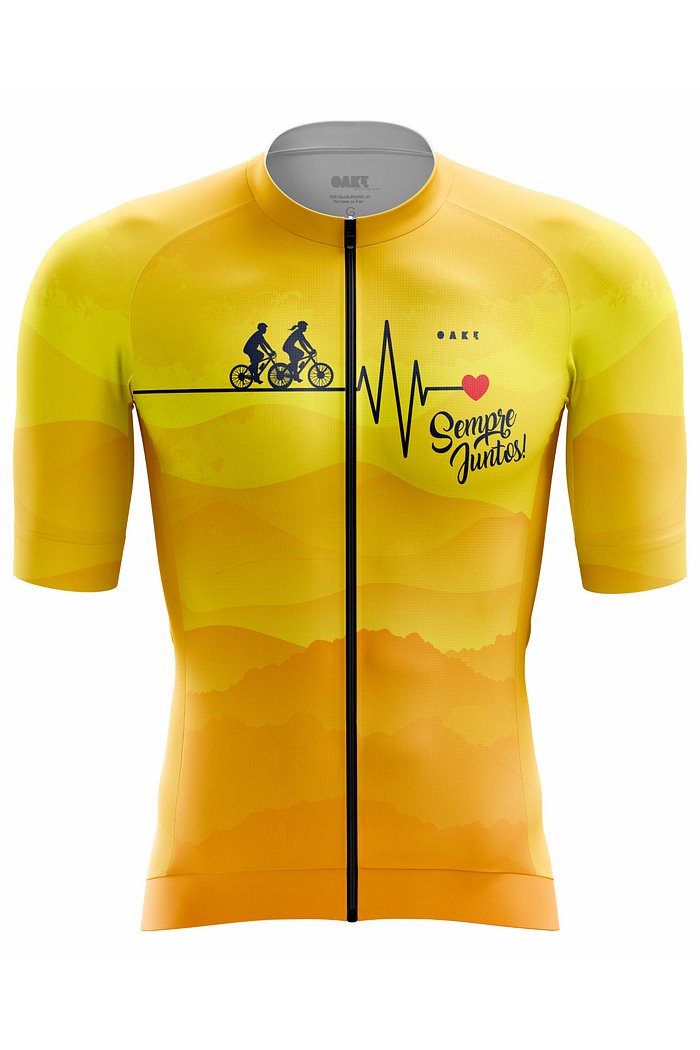 Camisa de Ciclismo Sempre Juntos Coração - Amarela