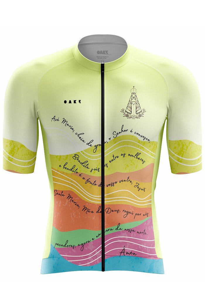 Camisa Ciclismo PRO Orações - Ave Maria Verde