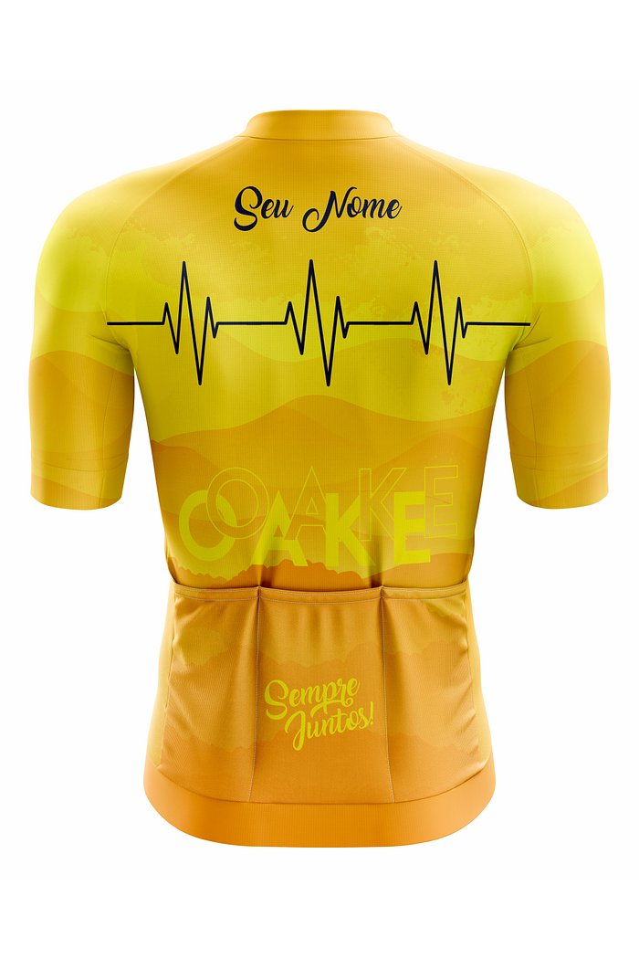 Camisa de Ciclismo Sempre Juntos Coração - Amarela