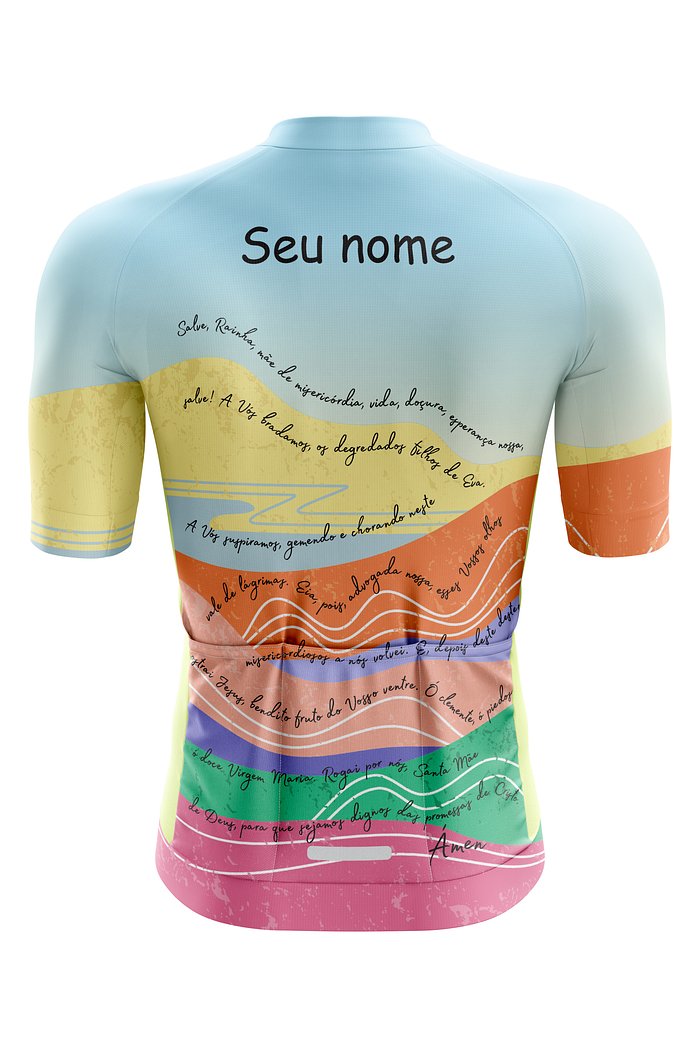 Camisa Ciclismo PRO Orações - Salve Rainha Azul