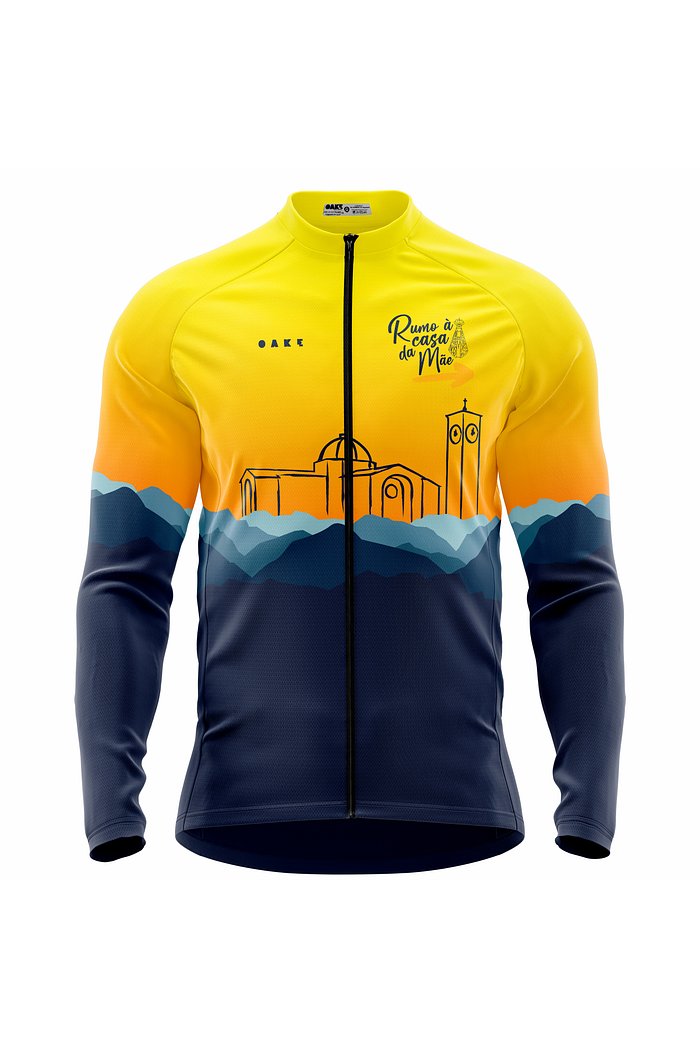 Camisa Ciclismo Modelo A Fé Sobe Montanhas - Amarela