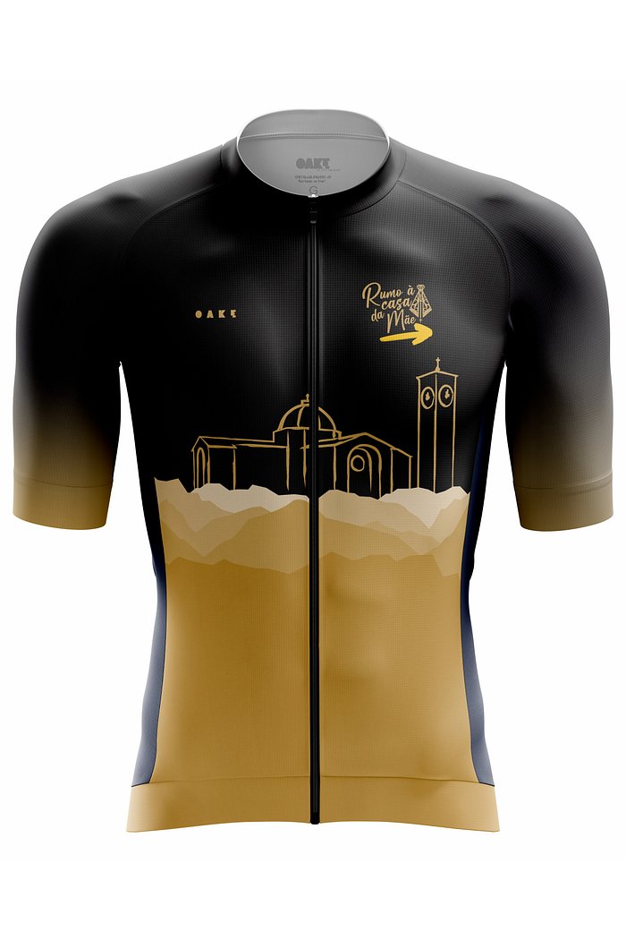 Camisa Ciclismo PRO - A Fé Sob Montanhas - Preta