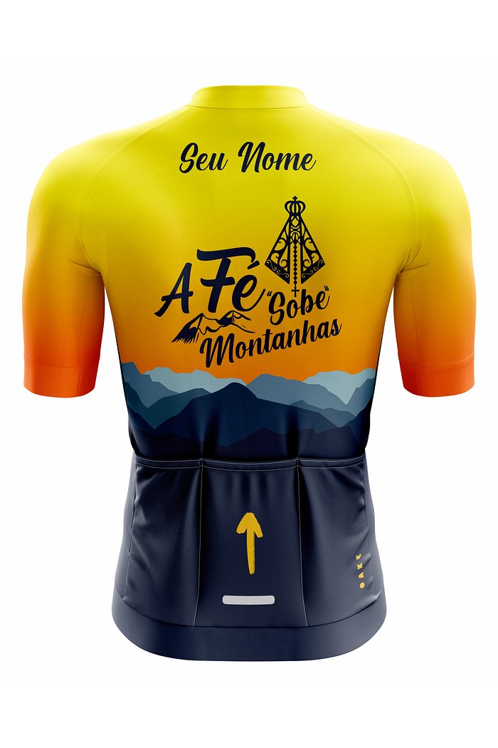 Camisa Ciclismo PRO - A Fé Sob Montanhas - Amarela