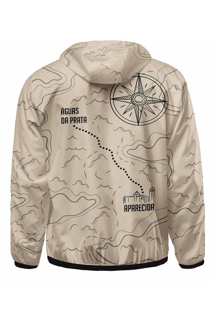 Corta Vento com Capuz Rosa dos Ventos - Bege