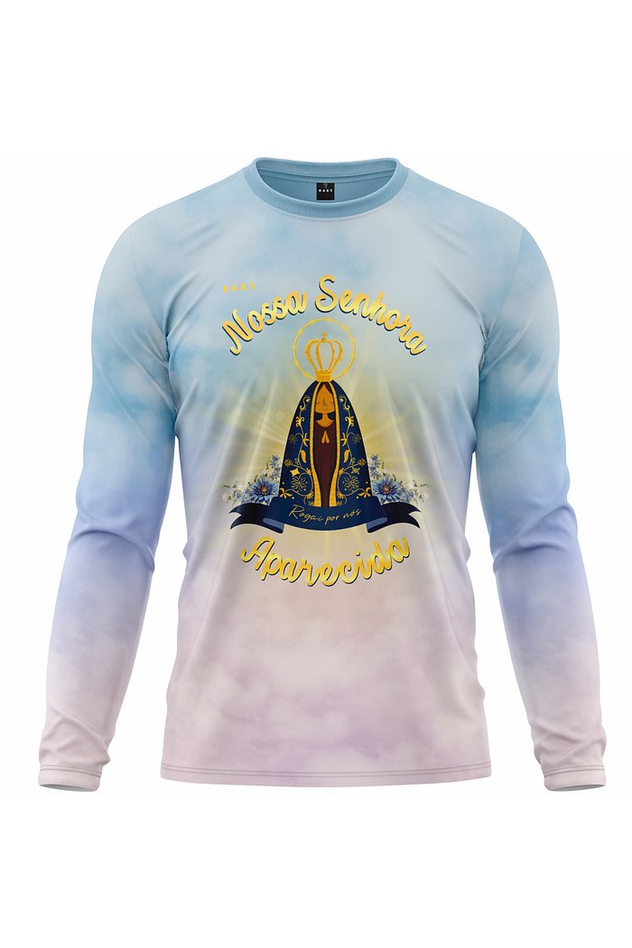 Camiseta Peregrino Padroeira - Azul e Rosa