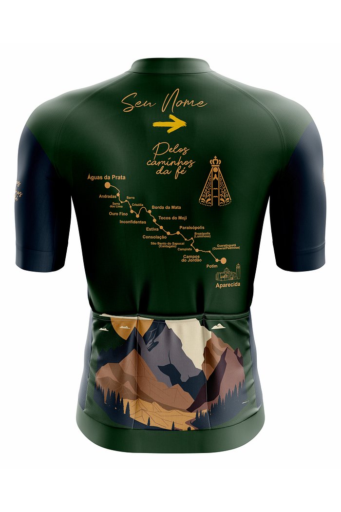 Camisa Ciclismo Modelo Pro - Pelos Caminhos Da Fé - Verde