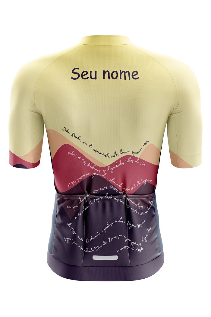 Camisa Ciclismo PRO Orações - Salve Rainha Amarela