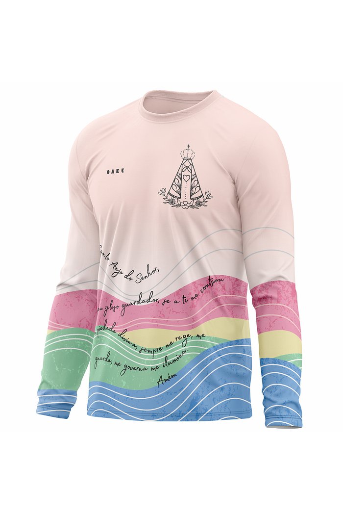 Camiseta Peregrino Orações Santo Anjo - Rosa