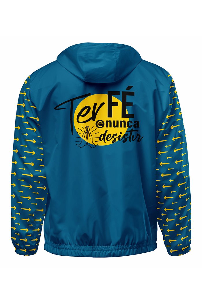 Corta Vento com Capuz Setas Amarelas - Azul