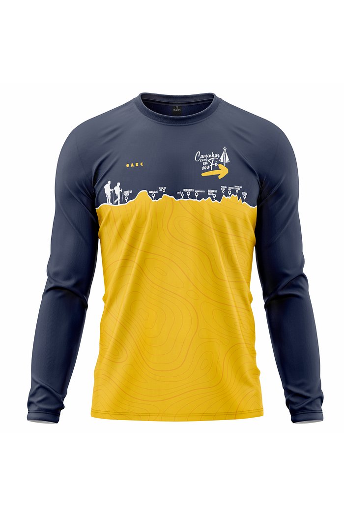 Camiseta Peregrino Caminhos - Azul e Amarela