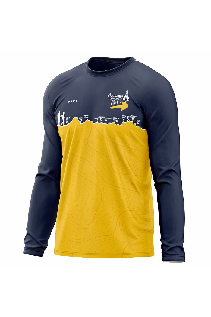 Camiseta Peregrino Caminhos - Azul e Amarela