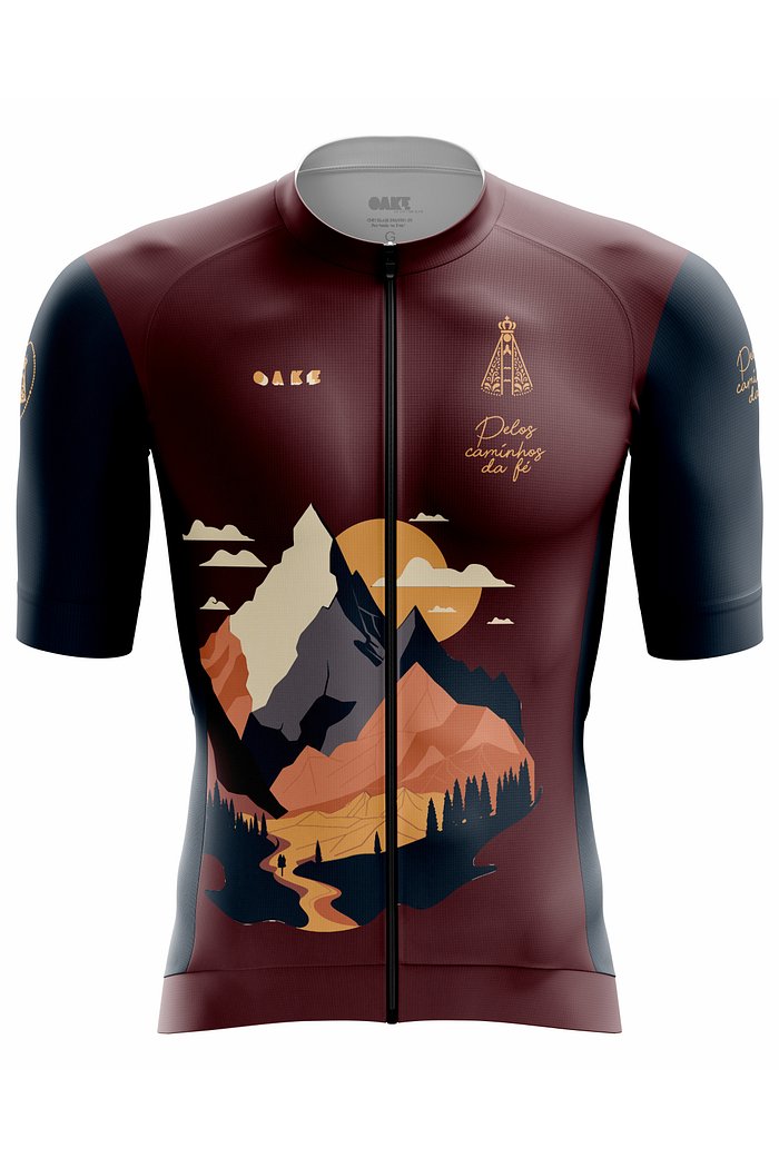 Camisa Ciclismo Modelo Pro - Pelos Caminhos Da Fé - Bordô