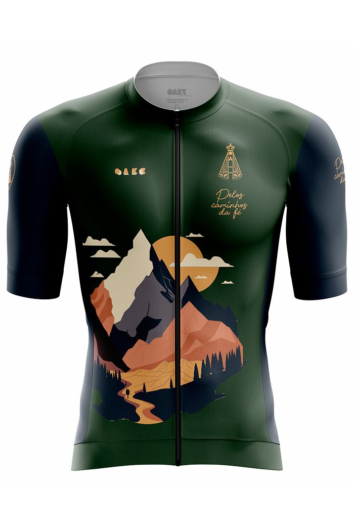 Camisa Ciclismo Modelo Pro - Pelos Caminhos Da Fé - Verde