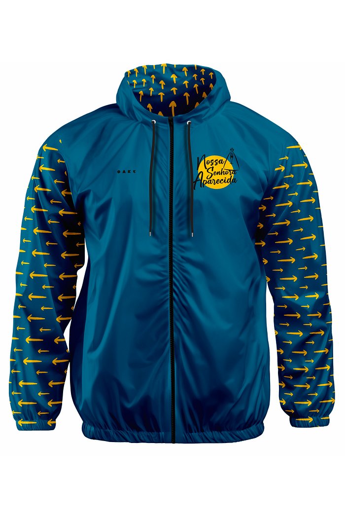 Corta Vento com Capuz Setas Amarelas - Azul