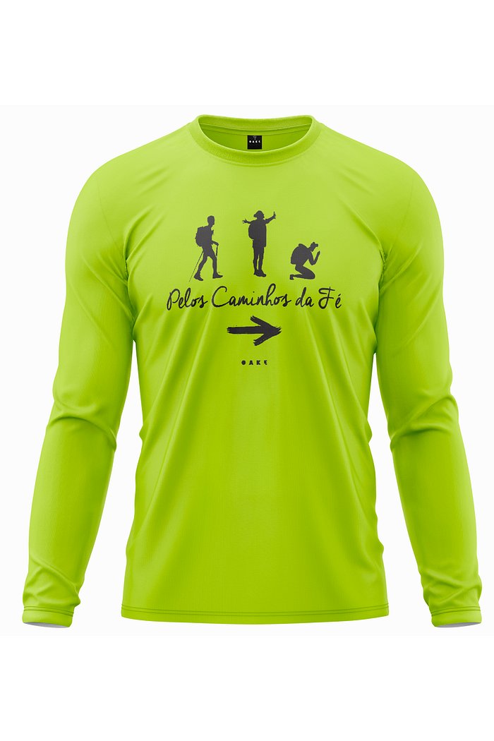 Camiseta Peregrino Manga Longa Poliamida Pelos Caminhos da Fé - Verde