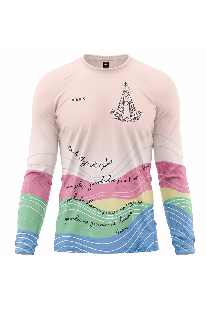 Camiseta Peregrino Orações Santo Anjo - Rosa