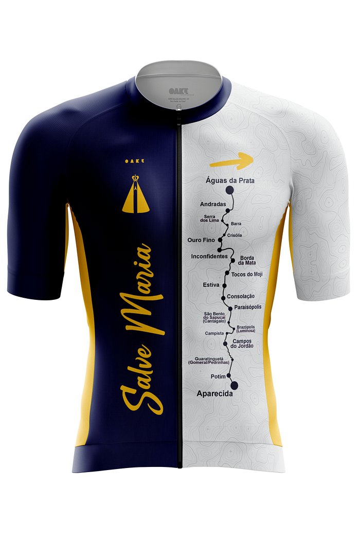 Camisa Ciclismo PRO - Salve Maria - Azul e Cinza