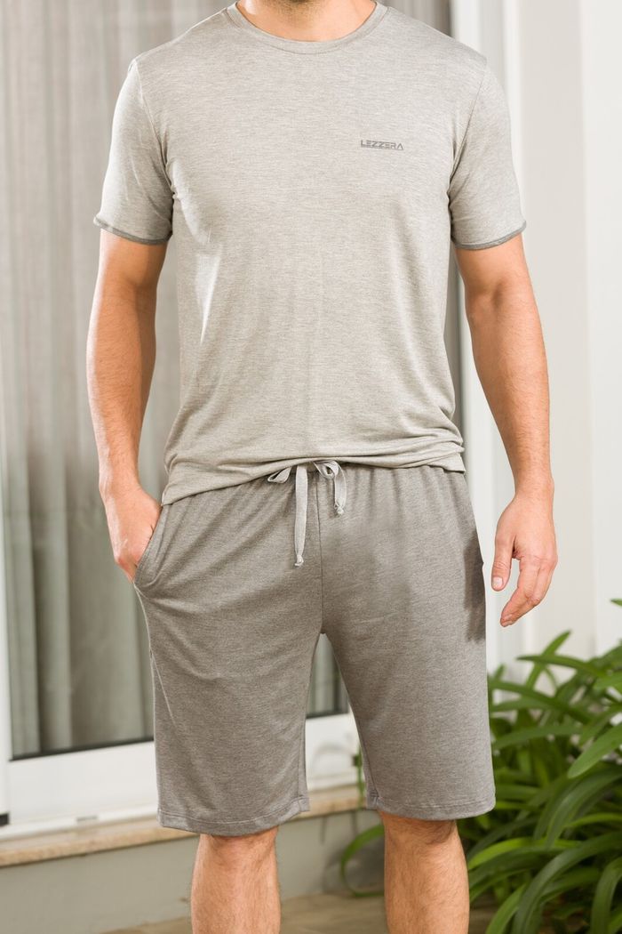 PIJAMA MANGA CURTA E BERMUDA COM BOLSO VISCOLYCRA